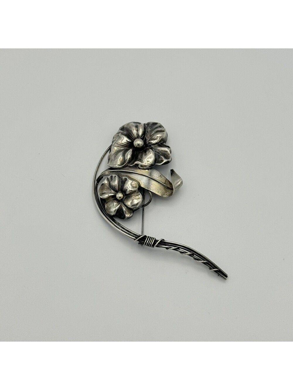 Sterling Silver Flower Brooch